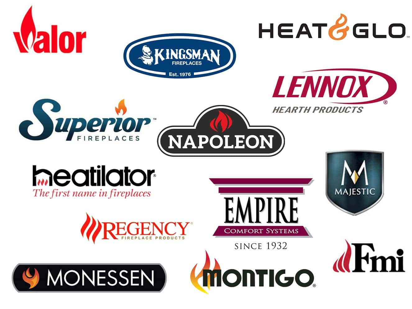 fireplace brand logos