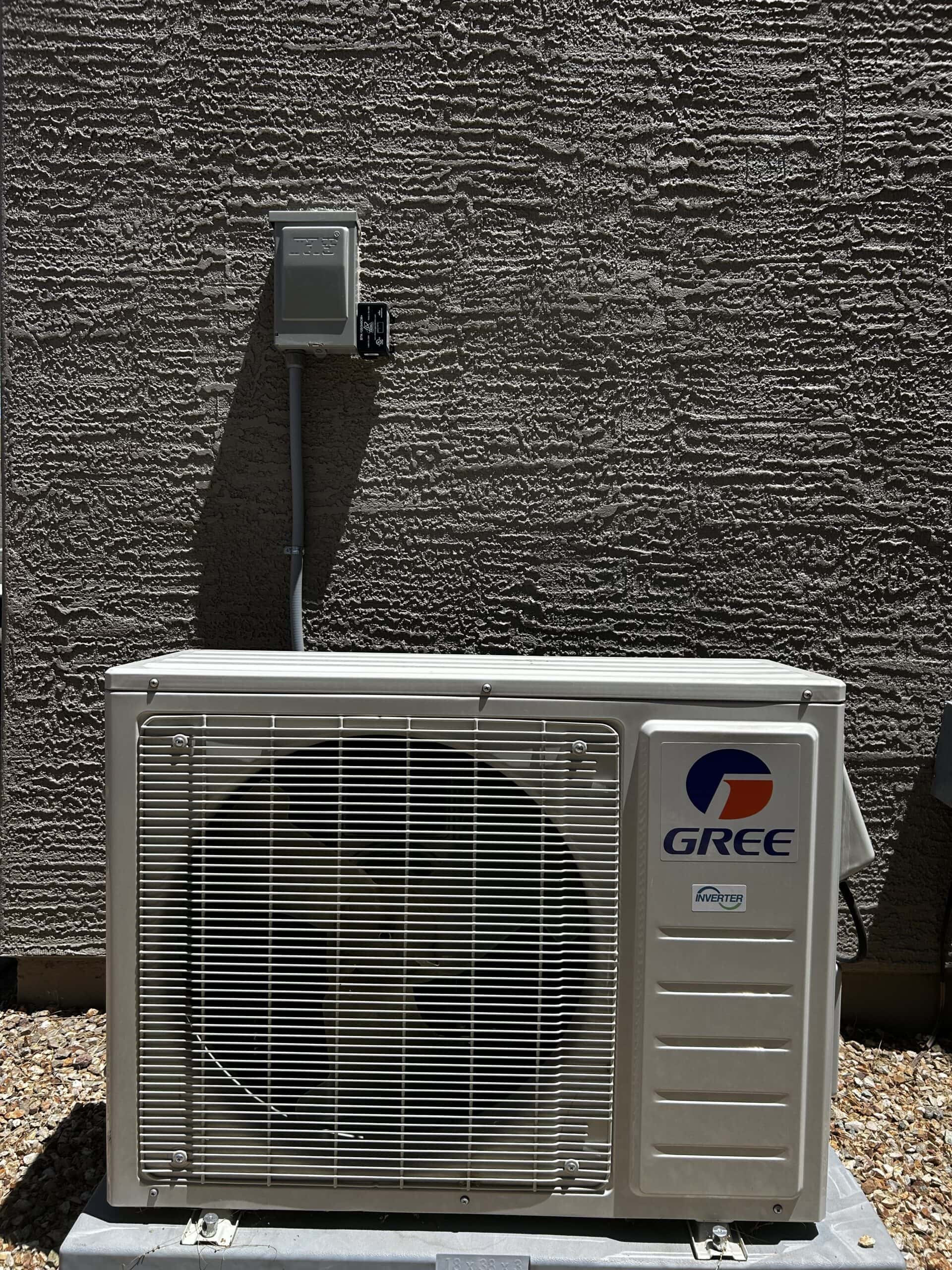 ree mini split heat pump install in gold canyon az with ditek surge protection installed by magic touch mechanical