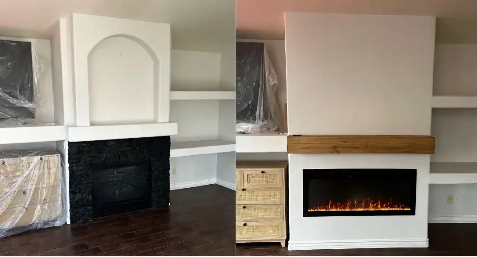 converting a gas fireplace to electric in a phoenix home